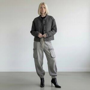 Anthropologie PILCRO High Rise Pull on Gray Cargo Jogger Jeans NWOT Size Medium